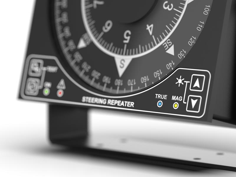 MD68HR Large Dual Scale Steering Repeater Closeup of Touch Controls MD68HR Large Dual Scale Steering Repeater Closeup of Touch Controls